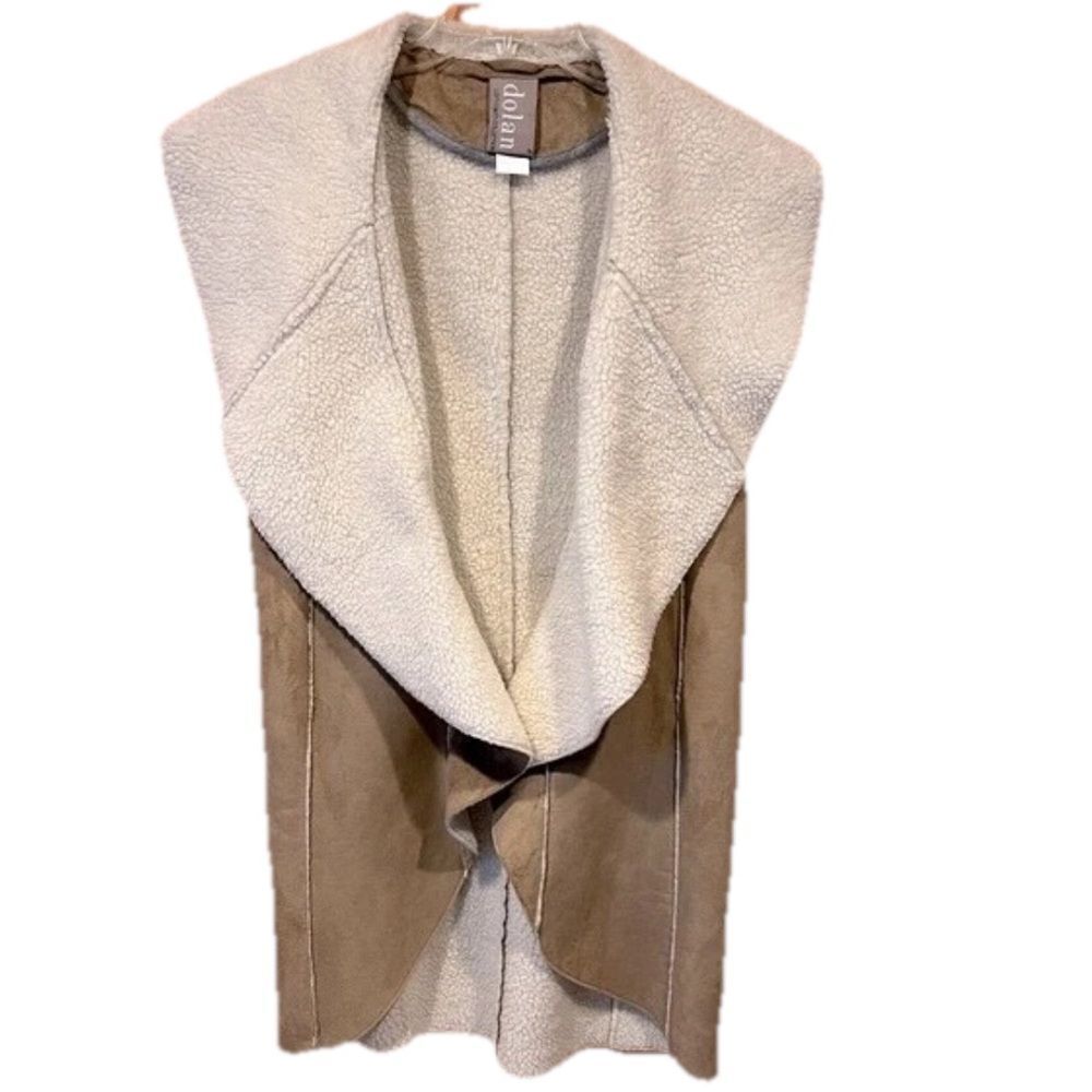 Dolan Size M Women’s Faux Suede Sleeveless Oversized Vest Granola Style